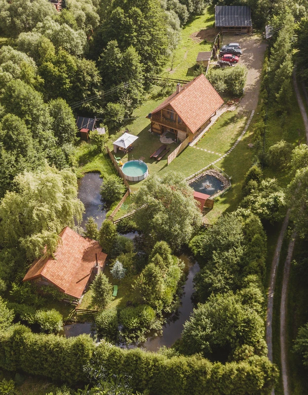 Domki wypoczynkowe widok z lotu ptaka